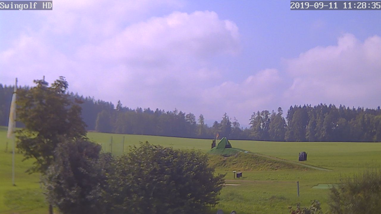 Unsere Webcam zeigt den Blick auf die Golfanlage in Opfenbach Mywiler, den Swin Golf vom Clubhaus aus gesehen